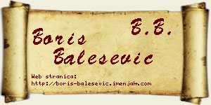 Boris Balešević vizit kartica